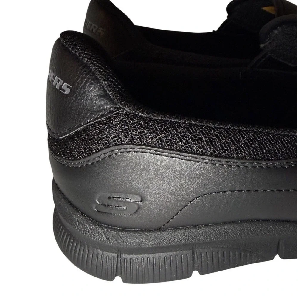 SKECHERS Men's Relaxed Fit Nampa Groton SR Slip Resistant Work Shoe Black Sz 7
